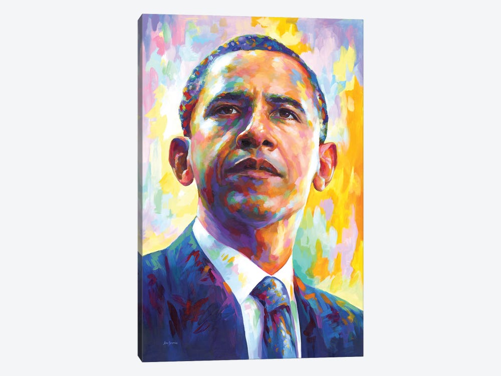 President Obama by Leon Devenice 1-piece Canvas Art Print