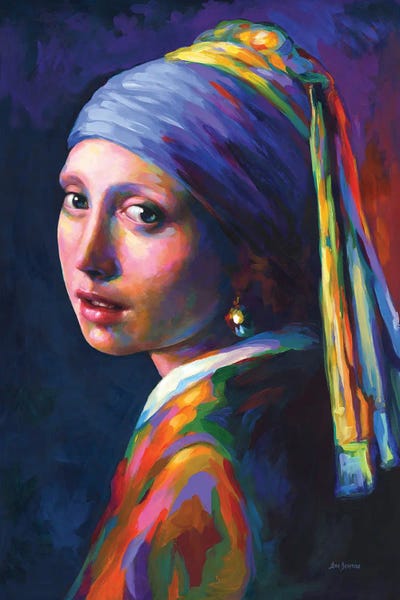 Leon Devenice: Girl With A Pearl Earring ,A Homage To Vermeer by Leon Devenice