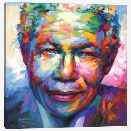 Nelson Mandela Canvas Print #DVI263} by Leon Devenice Art Print