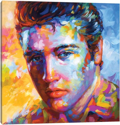 Elvis Presley Canvas Art Print - Male Portrait Art