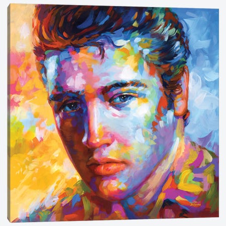 Elvis Presley Canvas Print #DVI264} by Leon Devenice Canvas Artwork