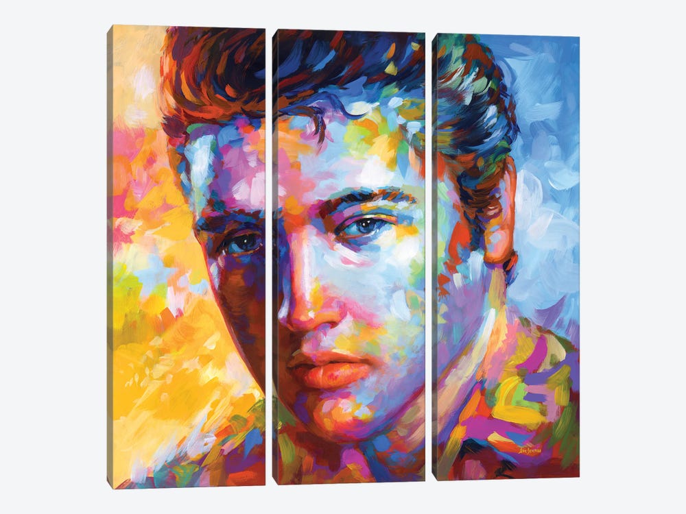 Elvis Presley by Leon Devenice 3-piece Canvas Art