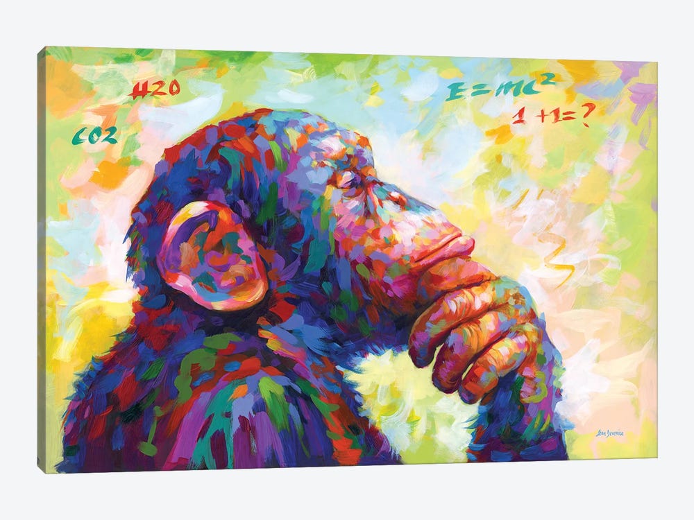 The Thinker Monkey by Leon Devenice 1-piece Canvas Print