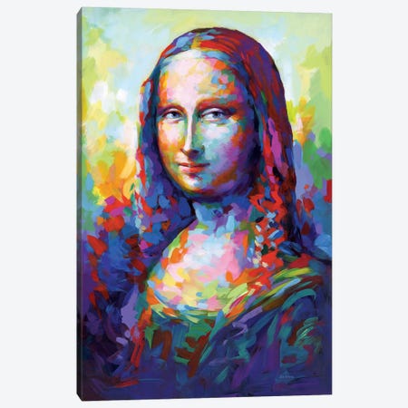 Mona Lisa,A Homage To Leonardo Da Vinci Canvas Print #DVI267} by Leon Devenice Canvas Artwork