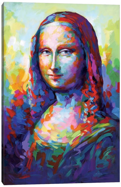 Mona Lisa,A Homage To Leonardo Da Vinci Canvas Art Print - Leon Devenice