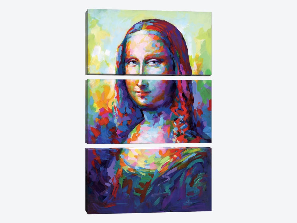 Mona Lisa,A Homage To Leonardo Da Vinci by Leon Devenice 3-piece Art Print