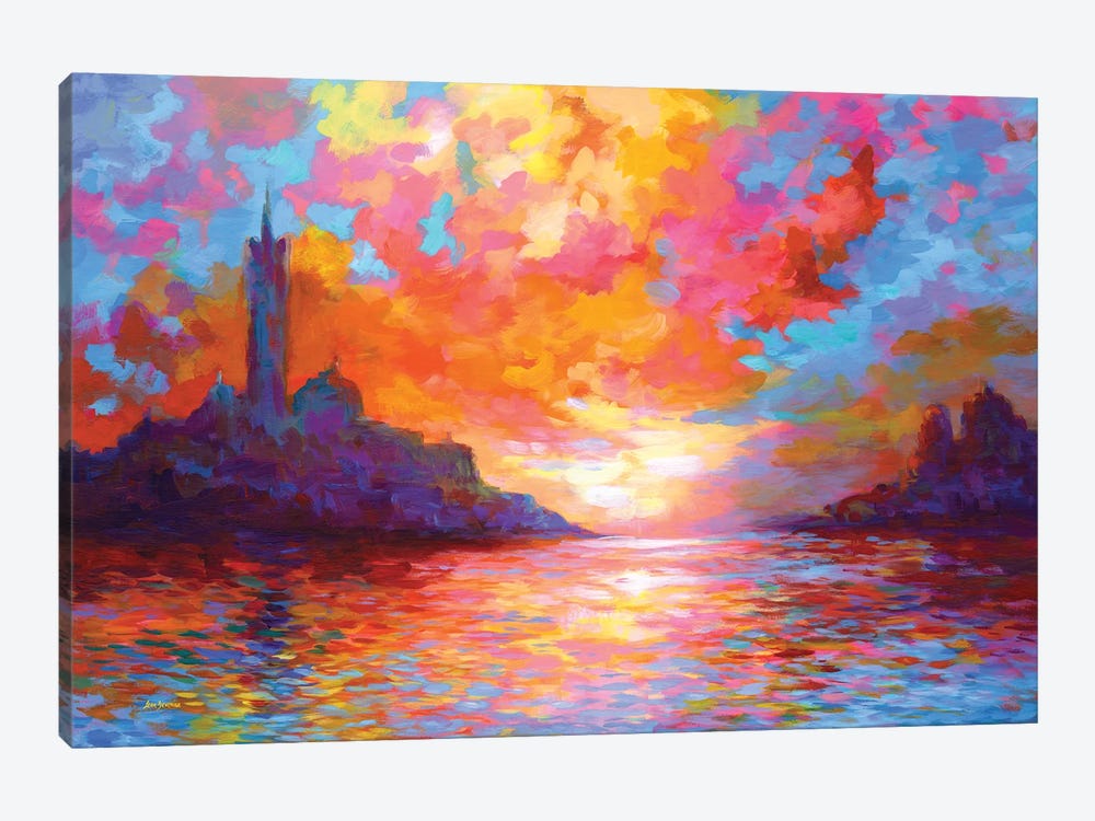 Sunset In Venice,A Homage To Claude Monet by Leon Devenice 1-piece Canvas Artwork