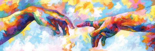 Re-Imagined Masters: The Creation Of Adam,A Homage To Michelangelo by Leon Devenice