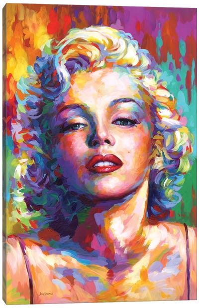 Marilyn Monroe V Canvas Art Print - Large Colorful Accents