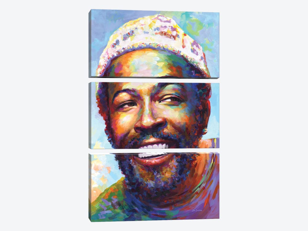 Marvin Gaye I by Leon Devenice 3-piece Canvas Wall Art