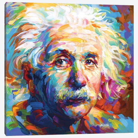 Einstein Canvas Print #DVI277} by Leon Devenice Canvas Art Print