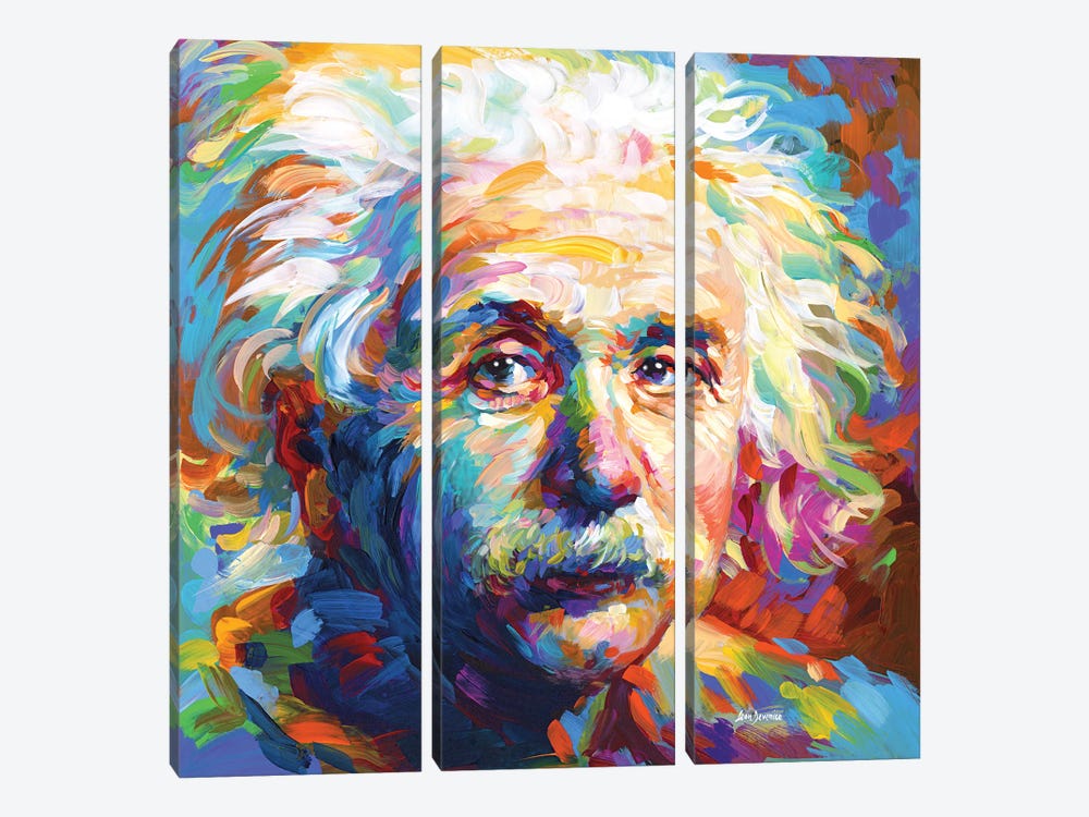 Einstein by Leon Devenice 3-piece Canvas Artwork