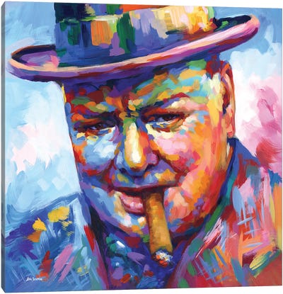 Winston Churchill Canvas Art Print - Educational Art