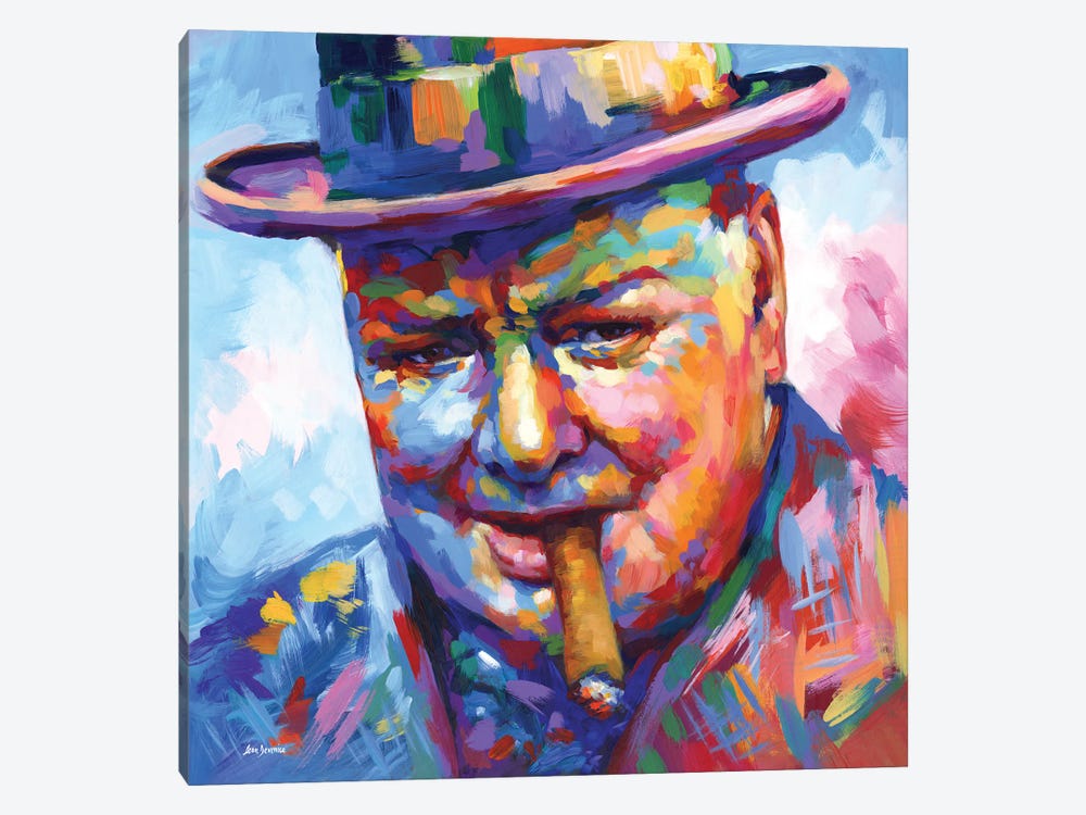 Winston Churchill by Leon Devenice 1-piece Canvas Art Print