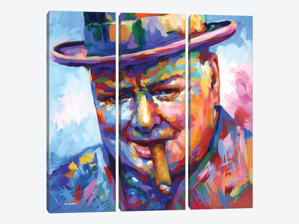 Winston Churchill by Leon Devenice 3-piece Art Print