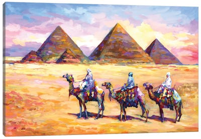 Pyramids Of Giza, Egypt Canvas Art Print - Pyramid Art