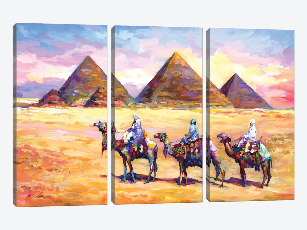 Pyramids Of Giza, Egypt by Leon Devenice 3-piece Canvas Artwork