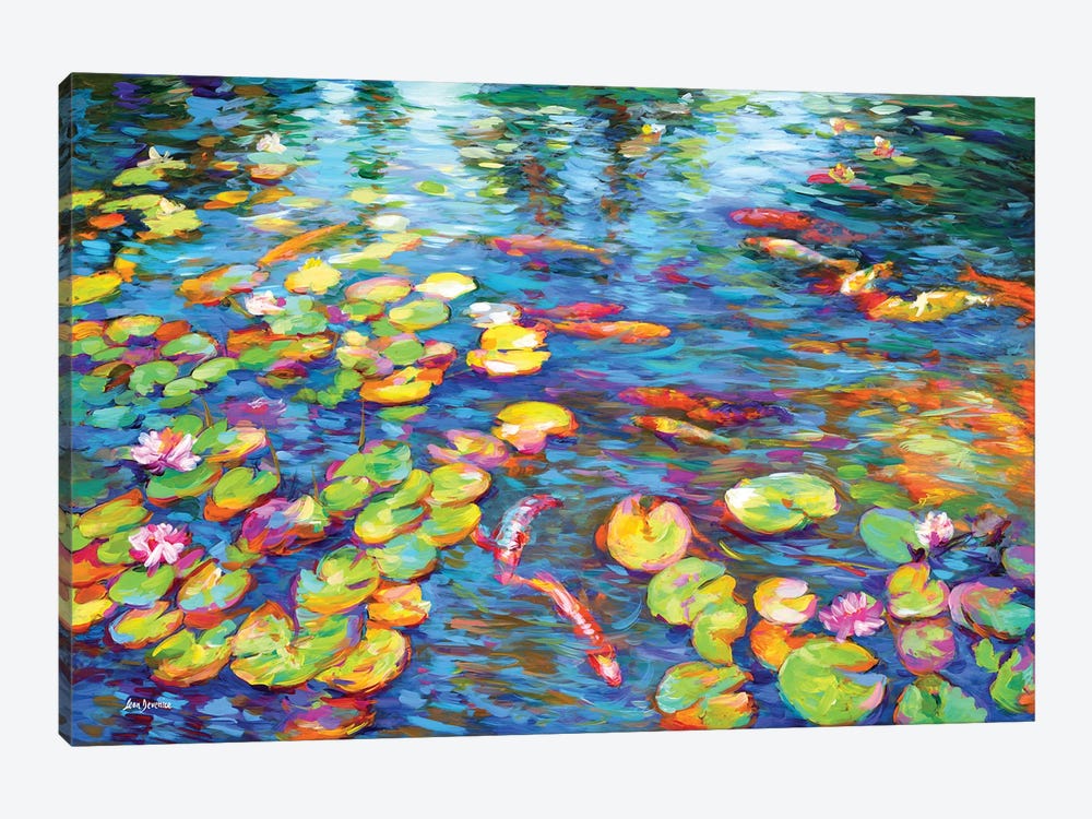 Koi Fish and Water Lilies by Leon Devenice 1-piece Canvas Wall Art
