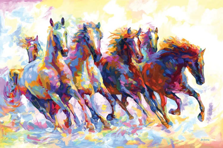 Running Horses High Quality Framed Ready to Hang Canvas home  choose your size 