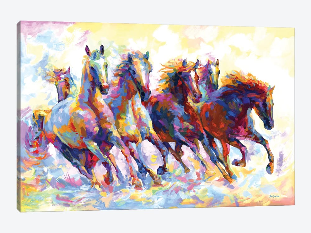 Wild Horses Running by Leon Devenice 1-piece Art Print
