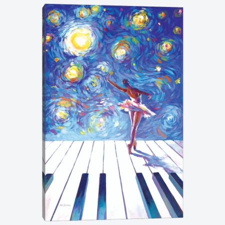 Van Gogh's Ballerina Reaching For The Stars Canvas Print #DVI282} by Leon Devenice Canvas Print