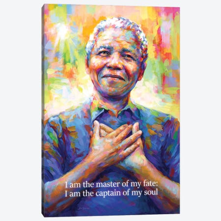 Nelson Mandela II Canvas Print #DVI289} by Leon Devenice Art Print