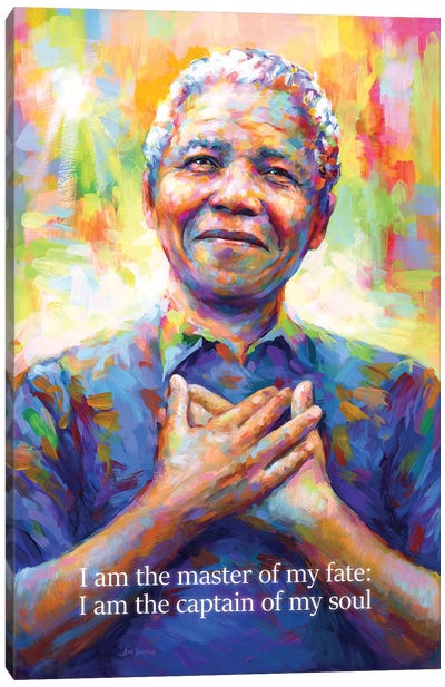 Nelson Mandela II Canvas Art Print - Political & Historical Figure Art
