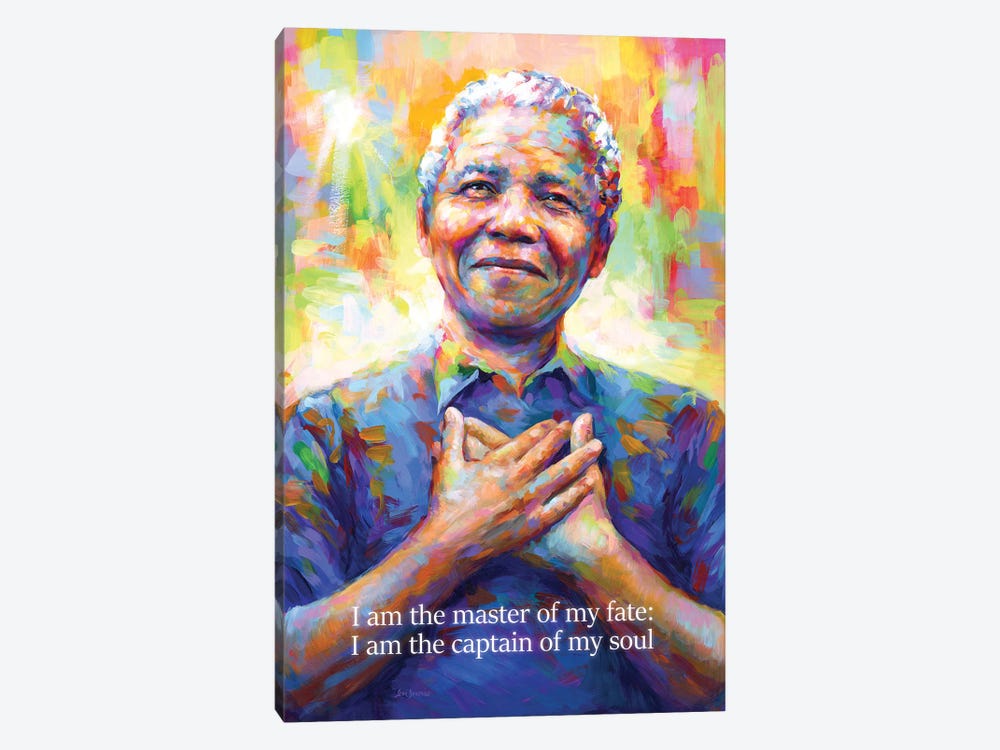 Nelson Mandela II by Leon Devenice 1-piece Canvas Art Print