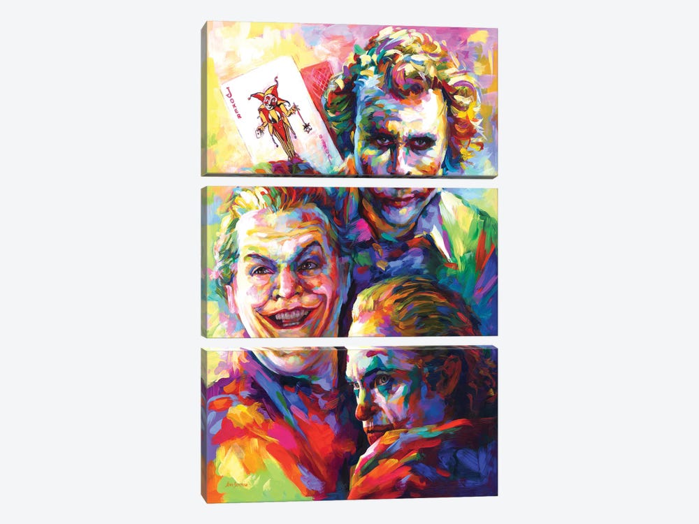 Joker by Leon Devenice 3-piece Canvas Art Print