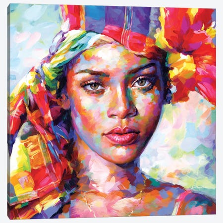 Rihanna II Canvas Print #DVI292} by Leon Devenice Canvas Artwork