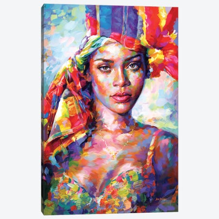 Rihanna Canvas Print #DVI293} by Leon Devenice Canvas Art