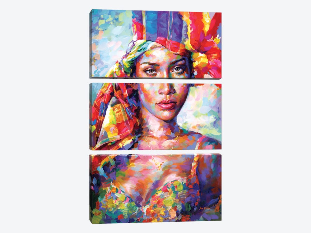 Rihanna by Leon Devenice 3-piece Canvas Wall Art