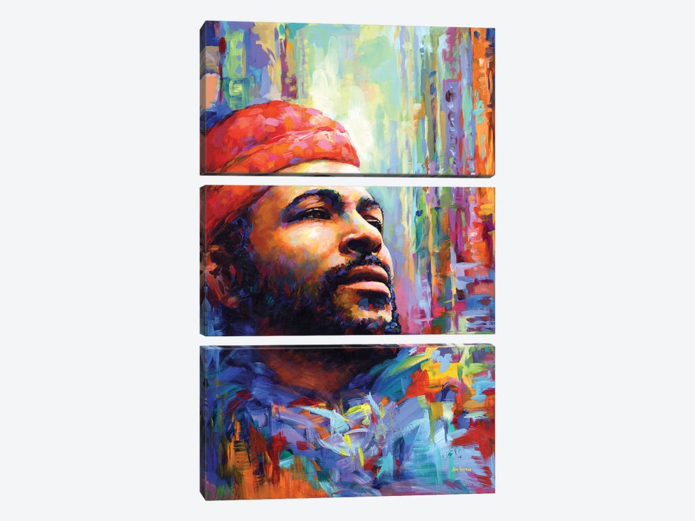 Marvin Gaye II by Leon Devenice 3-piece Canvas Art