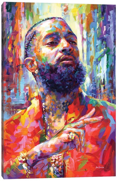 Nipsey Hussle Canvas Art Print - Rap & Hip-Hop Art