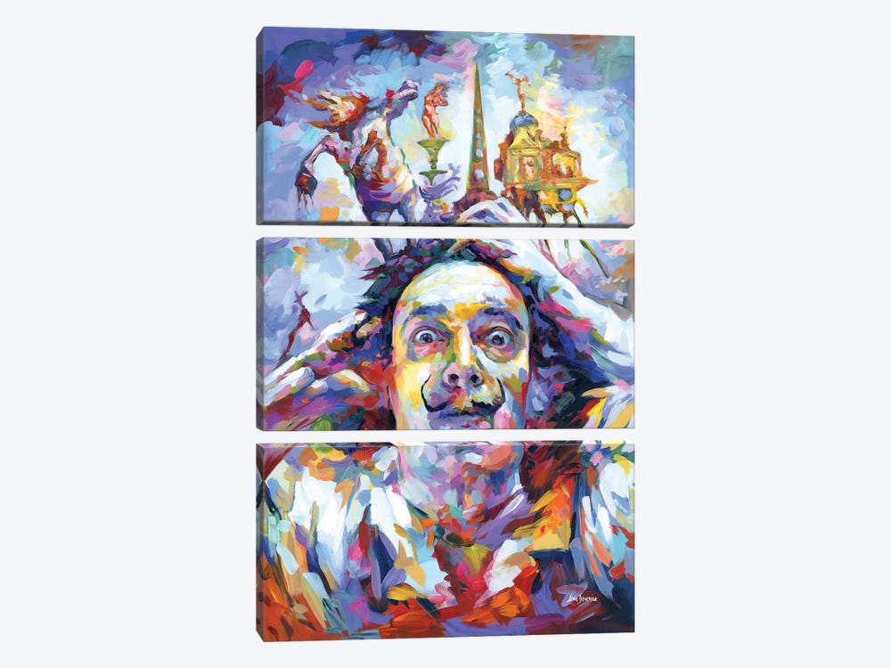 Salvador Dali by Leon Devenice 3-piece Art Print