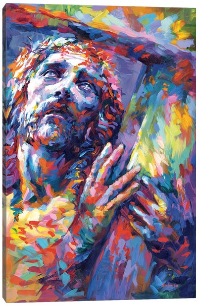 Jesus Christ II Canvas Art Print - Large Colorful Accents