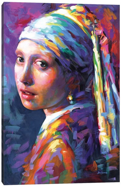 Girl With A Pearl Earring Canvas Art Print - Leon Devenice
