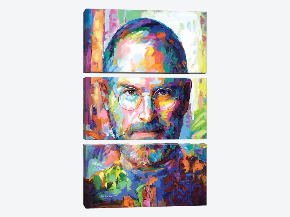 Steve Jobs by Leon Devenice 3-piece Canvas Art Print