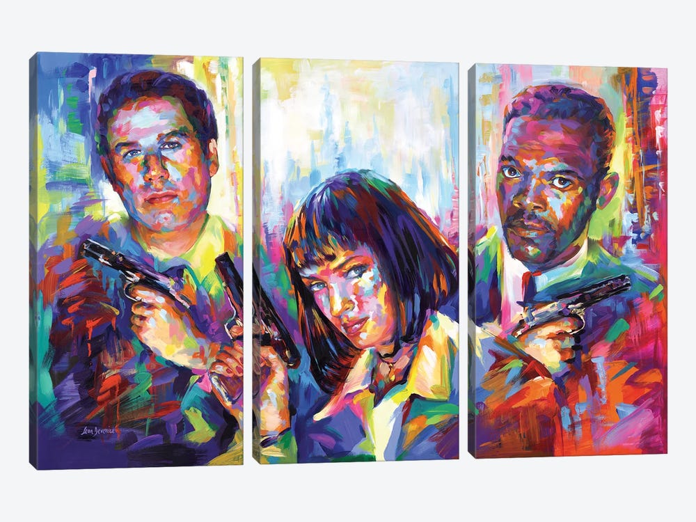 Pulp Fiction by Leon Devenice 3-piece Canvas Art Print