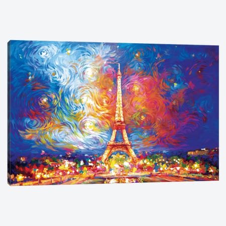 Van Gogh Would Have Loved The Eiffel Tower In Paris, France Canvas Print #DVI317} by Leon Devenice Canvas Artwork