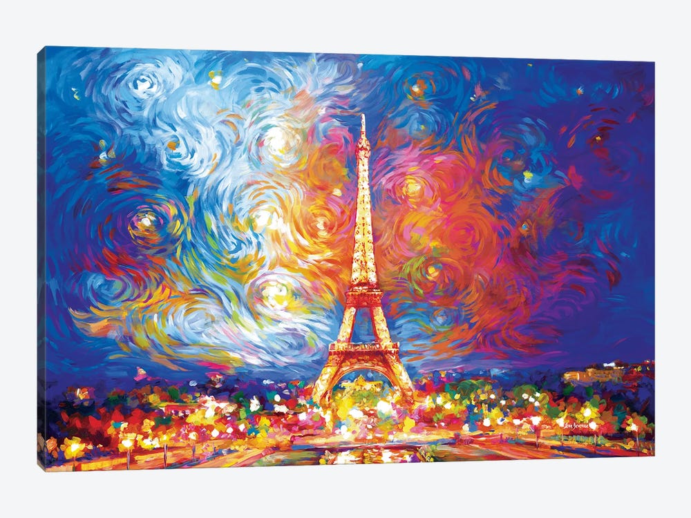 Van Gogh Would Have Loved The Eiffel Tower In Paris, France by Leon Devenice 1-piece Canvas Print