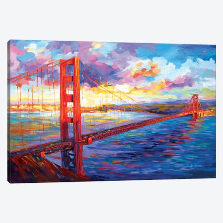 Golden Gate Bridge In San Francisco, California Canvas Print #DVI318} by Leon Devenice Canvas Print