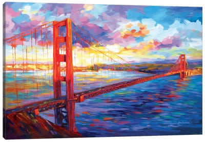 Golden Gate Bridge In San Francisco, California Canvas Art Print - Bridge Art