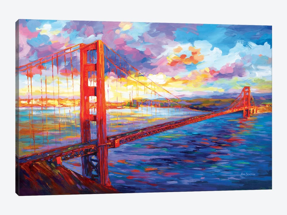 Golden Gate Bridge In San Francisco, California by Leon Devenice 1-piece Canvas Artwork