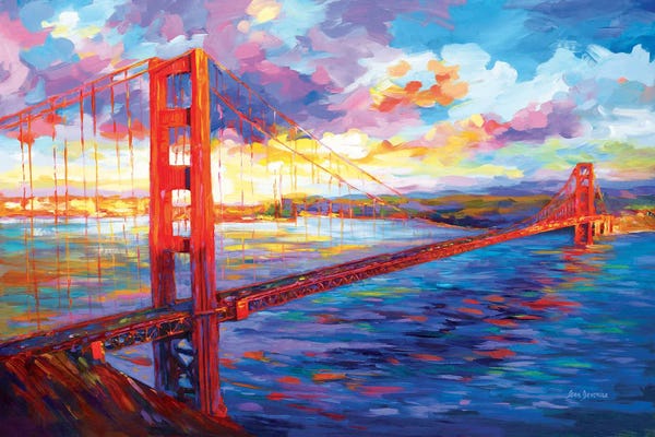 Leon Devenice: Golden Gate Bridge In San Francisco, California by Leon Devenice