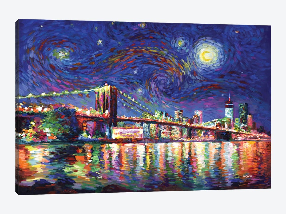 Van Gogh Would've Loved The Brooklyn Bridge by Leon Devenice 1-piece Art Print