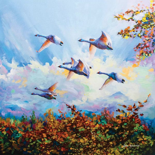 Leon Devenice: Flying Swans by Leon Devenice
