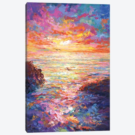 Ocean Sunset II Canvas Print #DVI321} by Leon Devenice Canvas Artwork