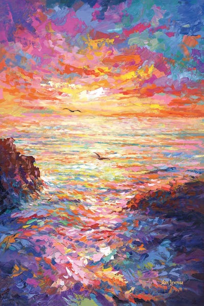Intense Impressionism: Ocean Sunset II by Leon Devenice