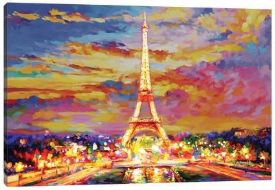 Eiffel Tower, Paris Canvas Art Print - Famous Buildings & Towers